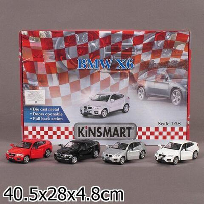 Модель ин. мет. 1:38 "BMW X6" открыв. двери, в ассорт. KT5336D (Kinsmart)