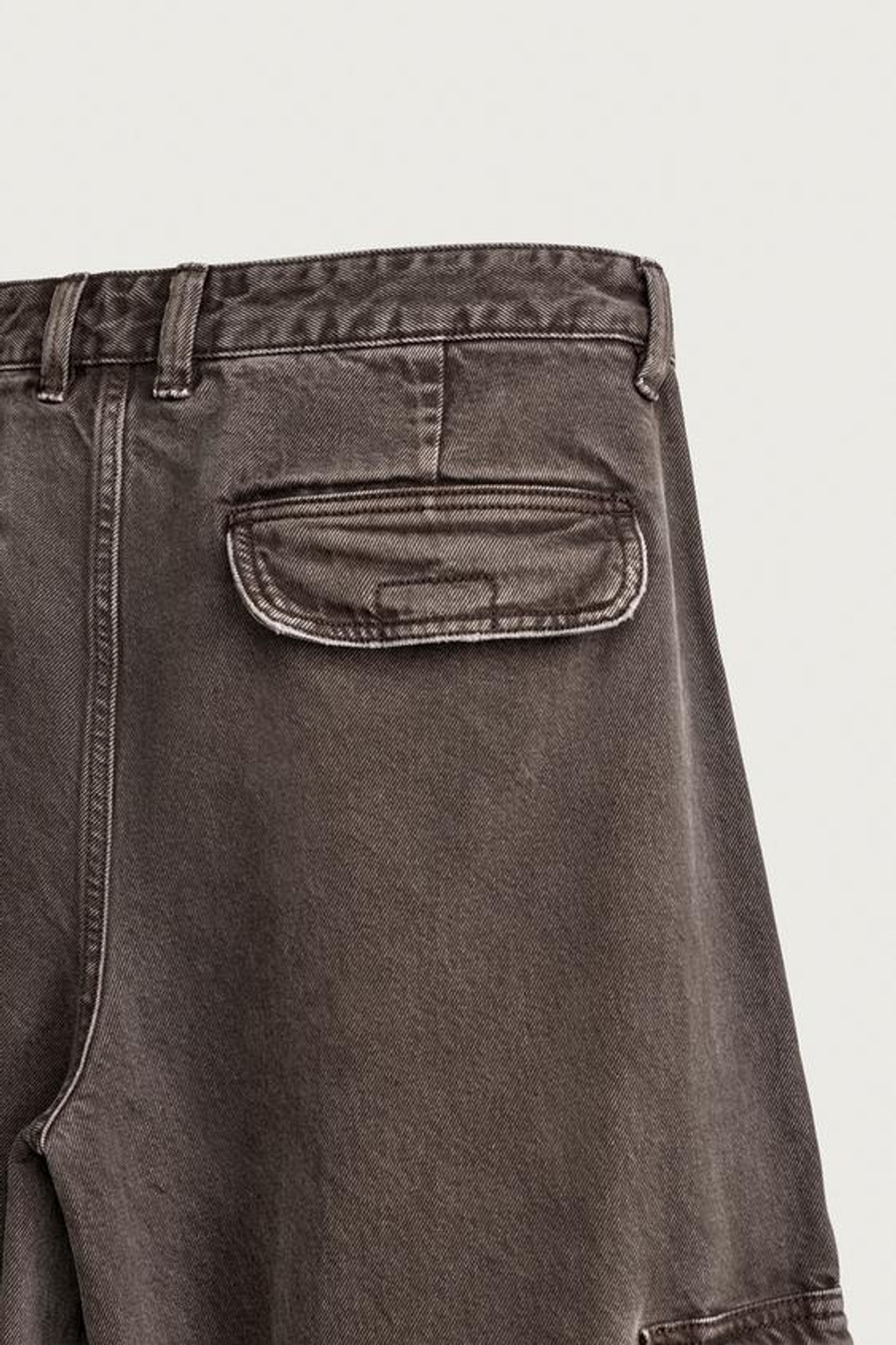 ZARA БРЮКИ CARGO RELAXED FIT СО ШВАМИ, КОРИЧНЕВЫЙ