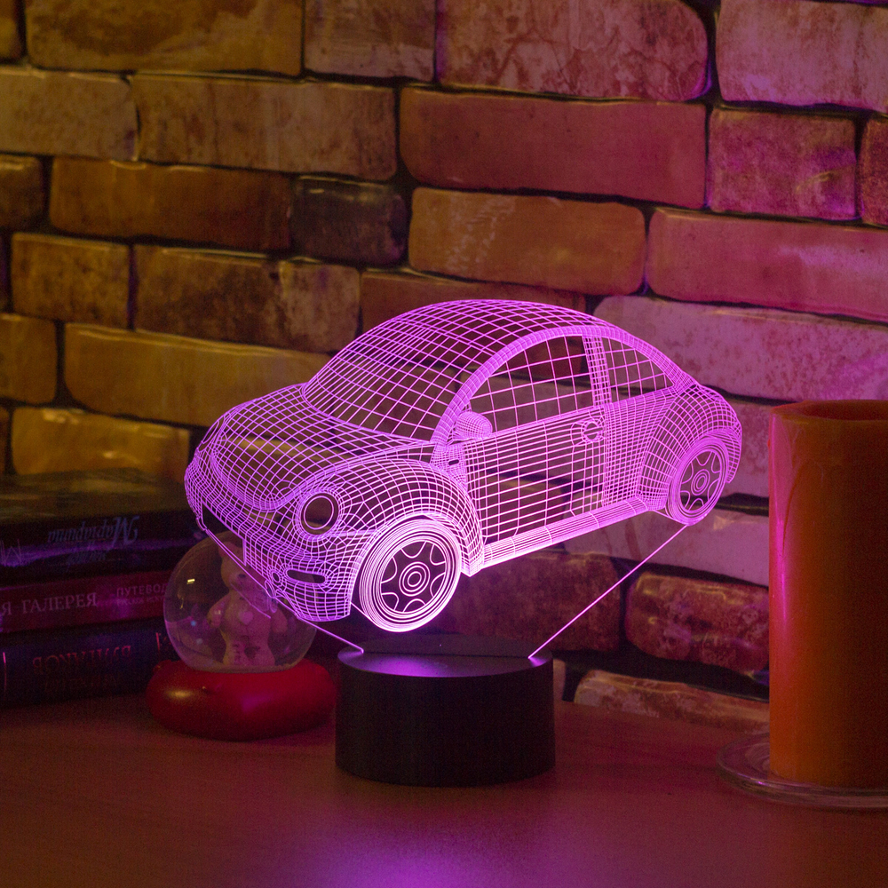 3Д-светильник "Автомобиль - Volkswagen Beetle 2010"
