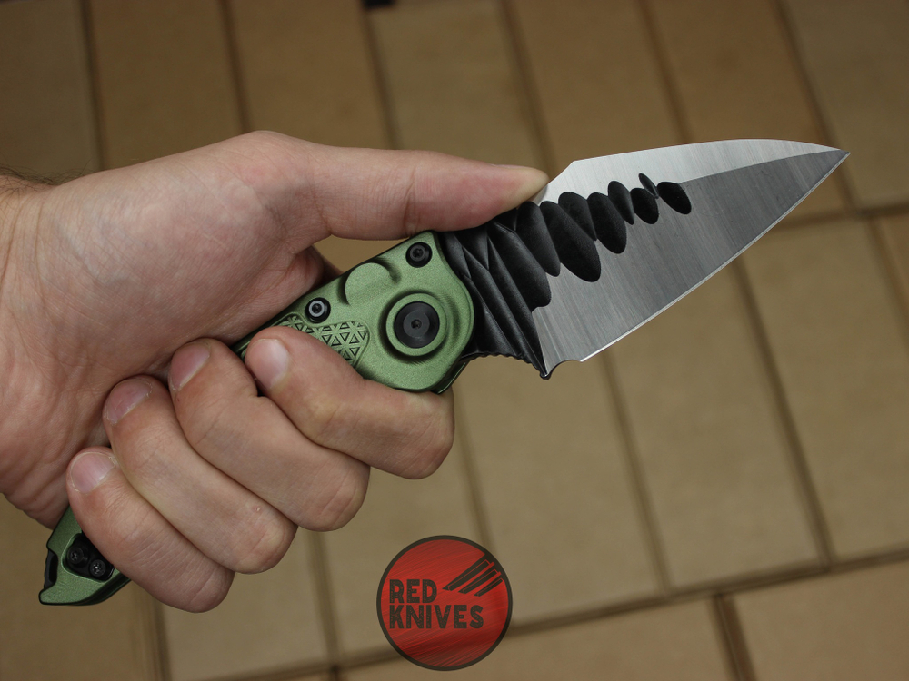 Нож Microtech Stitch Green / BLK A+++ алюминиевая рукоять 169-10APBK