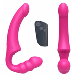Розовый безремневой страпон Straples Strap-On Dildo (Цвет: розовый)