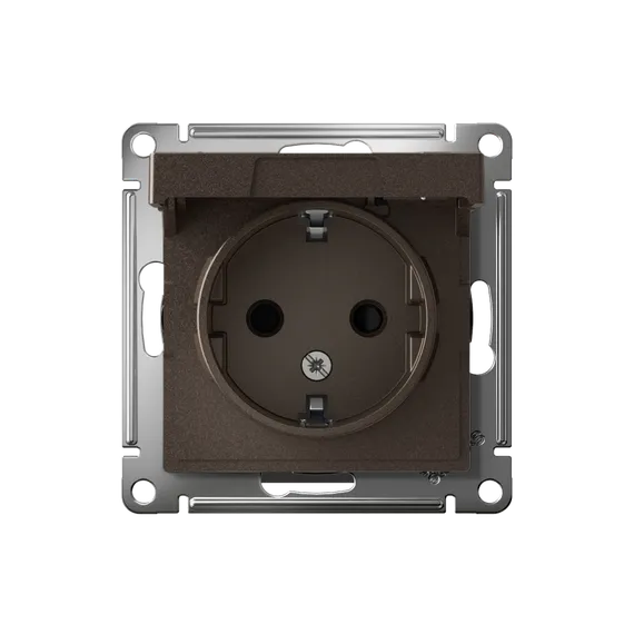 Розетка с крышкой Systeme Electric AtlasDesign Мокко ATN000646
