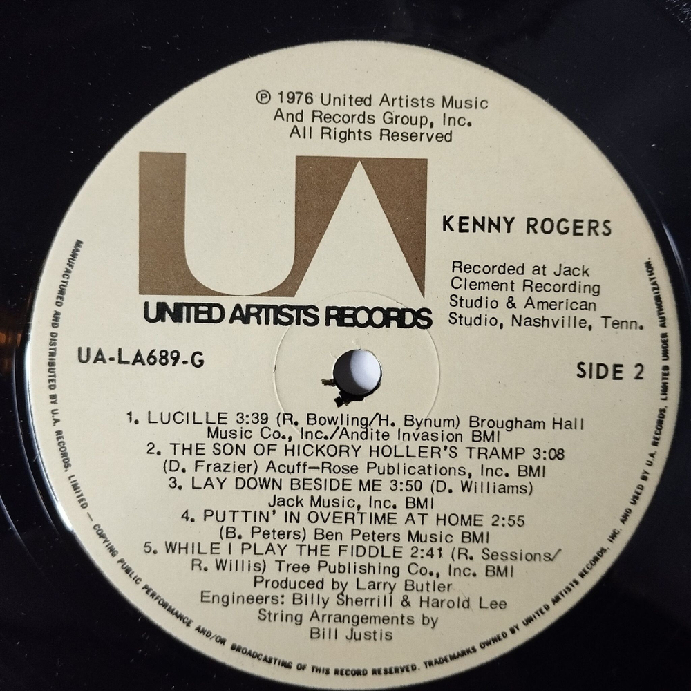 Винтажная виниловая пластинка LP Kenny Rogers (Canada 1977)