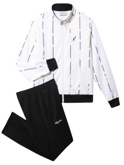 Мужской теннисный костюм Australian Double Jumpsuit With Stripes - bianco