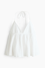 Хлопковый топ с завязкой на шее - H&M