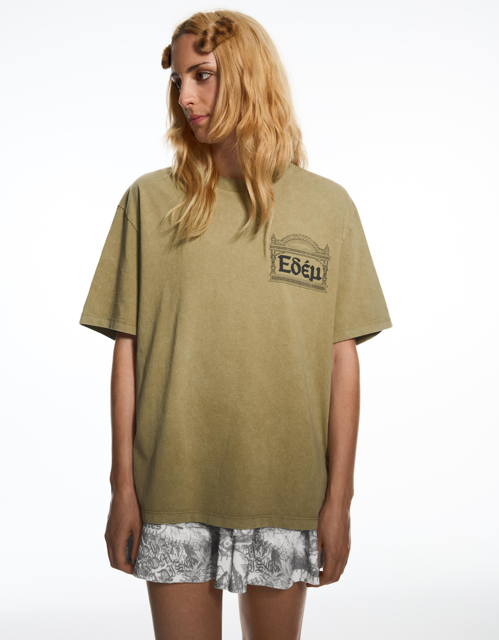 Женская футболка свободного кроя ARIES X BERSHKA - BERSHKA