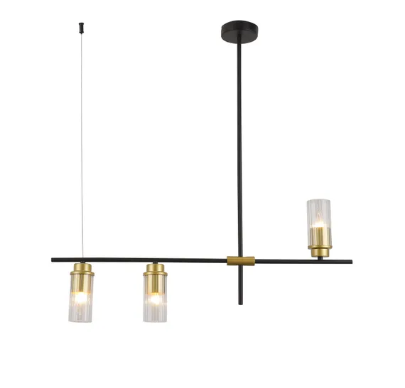 Люстра потолочная Rilon 74553/3 GOLD+BLACK, 3×40 Вт, золотая и чёрная