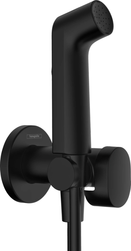 Комплект для гигиенического душа встроенный Hansgrohe Bidette 1jet S со шлангом и держателем, черный