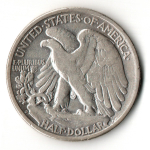 США 50 центов (1/2 доллара, half dollar) 1943 Walking Liberty Half Dollar, двор D