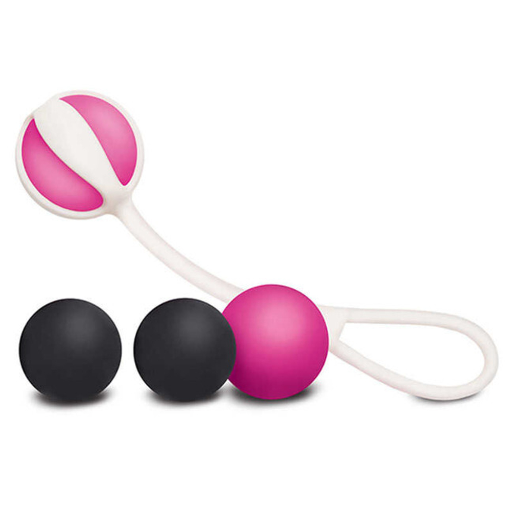 Магнитные вагинальные шарики разного веса Geisha Balls Magnetic (4 шарика) (Цвет: белый, фуксия, темно-серый)