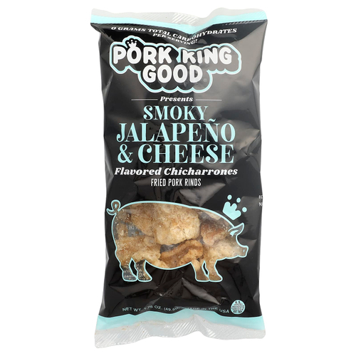 Pork King Good, Чичаррон со вкусом, с дымным халапеньо и сыром, 49,5 г (1,75 унции)