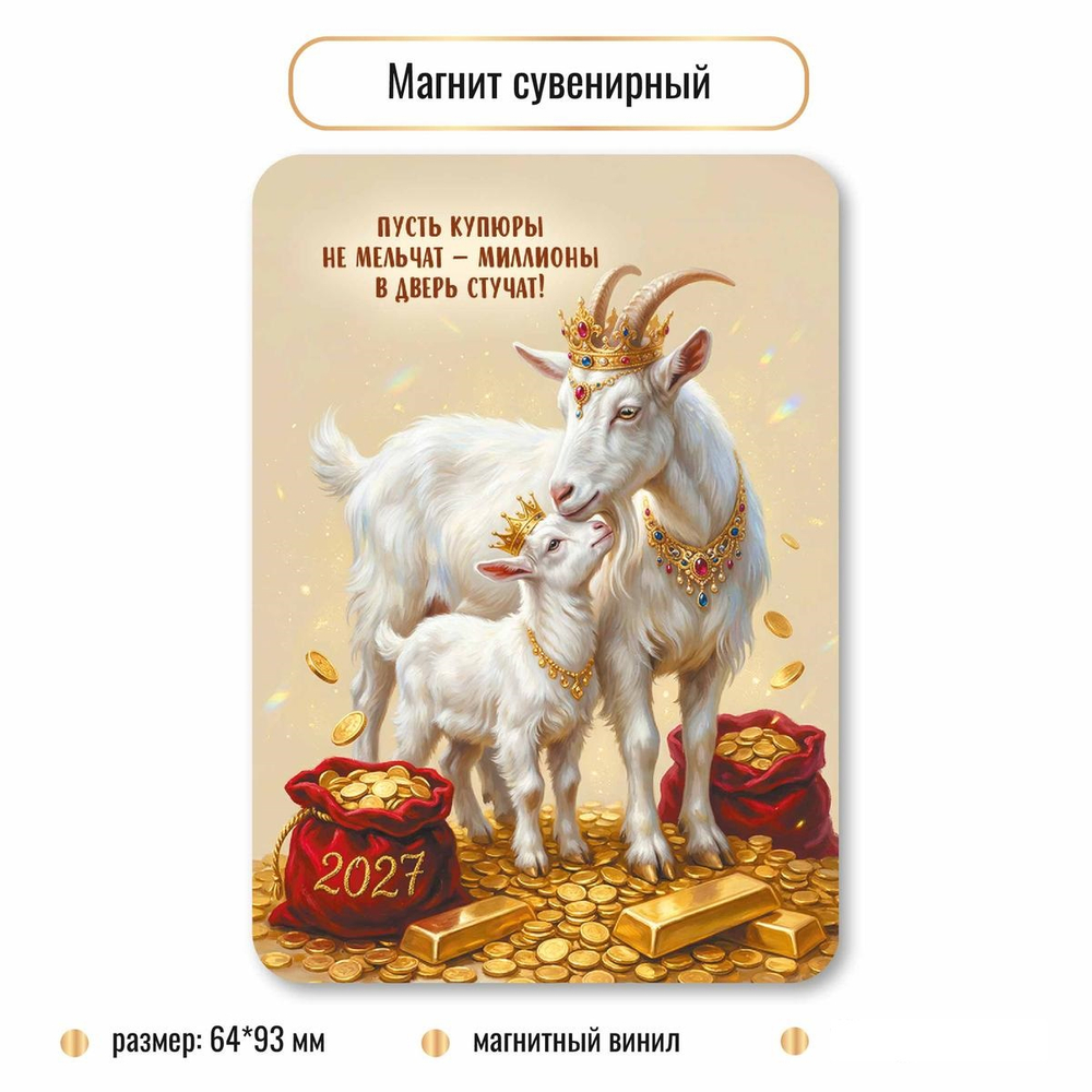 Магнит сувенирный 2027 "Символ года" 10405 (Квадра)