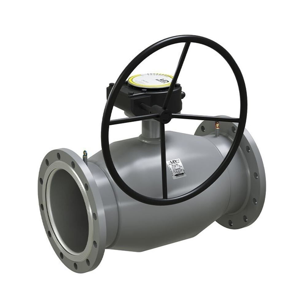 Кран стальной шаровой цельносварной LD Energy Regula, DN-150 PN-16, длина-380мм, стандартнопроходной, фланцевый с редуктором