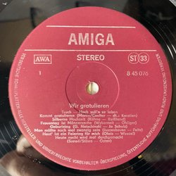 Винтажная виниловая пластинка LP Сборник Немецкой Эстрады Wir Gratulieren Мы Поздравляем (ГДР 1973)