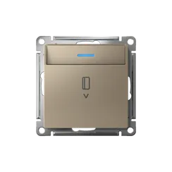 Выключатель карточный с подсветкой, без задержки отключения Systeme Electric AtlasDesign Шампань ATN000514