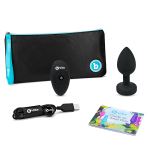 Черная вибрирующая втулка b-Vibe Vibrating Jewel Plug M/L BV-031-BLK