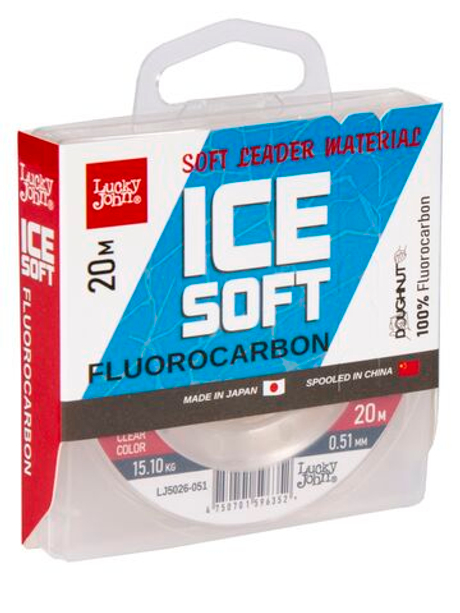 Леска монофильная зимняя Lucky John Ice Soft Fluorocarbon 20 м, 0.51 мм