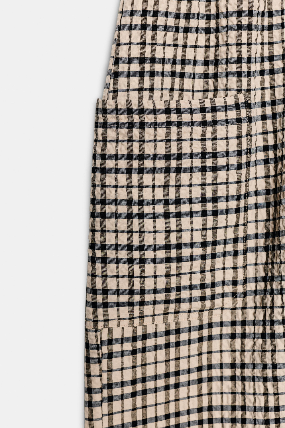БРЮКИ В КЛЕТКУ С ЭЛАСТИЧНЫМ ПОЯСОМ — ZARA