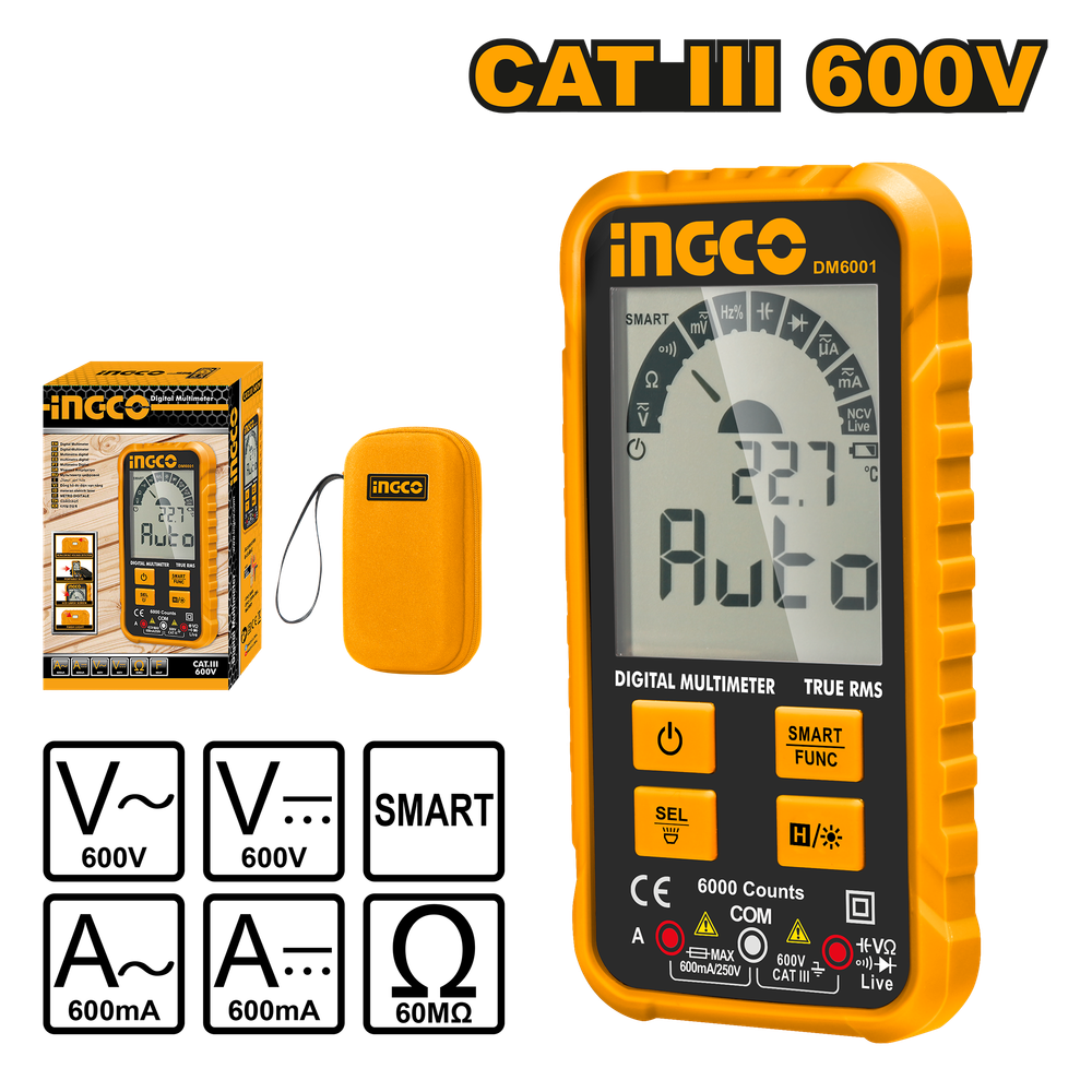 Мультиметр цифровой INGCO DM6001 Мультиметр цифровой INGCO DM6001