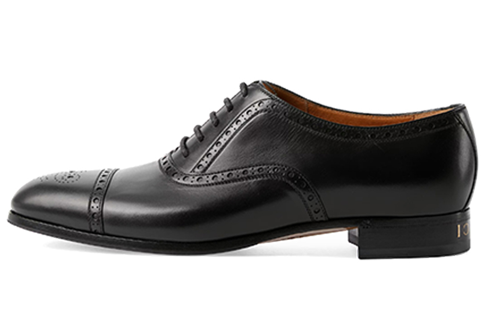 GUCCI Leather Casual Leather Shoes Men"s Black