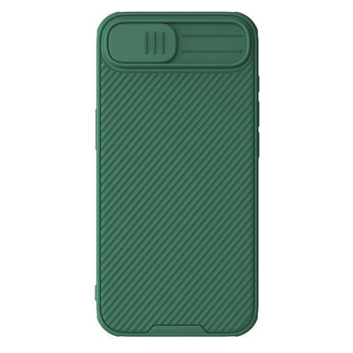 Чехол усиленный зеленого цвета (Dark Green) с защитной шторкой для камеры от Nillkin на iPhone 16e и iPhone 17e, серия CamShield Pro Case