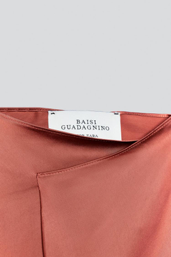 ZARA X BAISI GUADAGNINO ПЛАТЬЕ ИЗ 100% ВИСКОЗЫ, ОРАНЖЕВЫЙ
