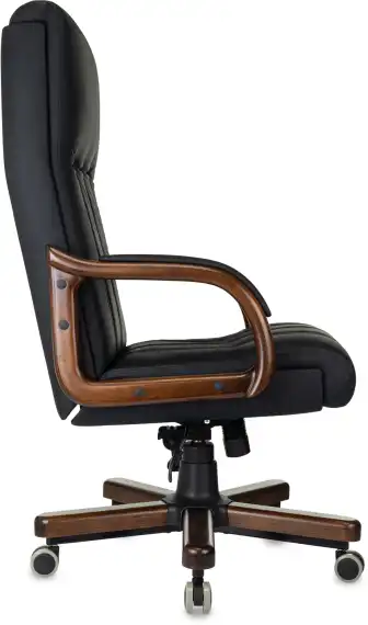 Кресло руководителя Бюрократ T-9932Walnut черный кожа крестов. металл/дерево