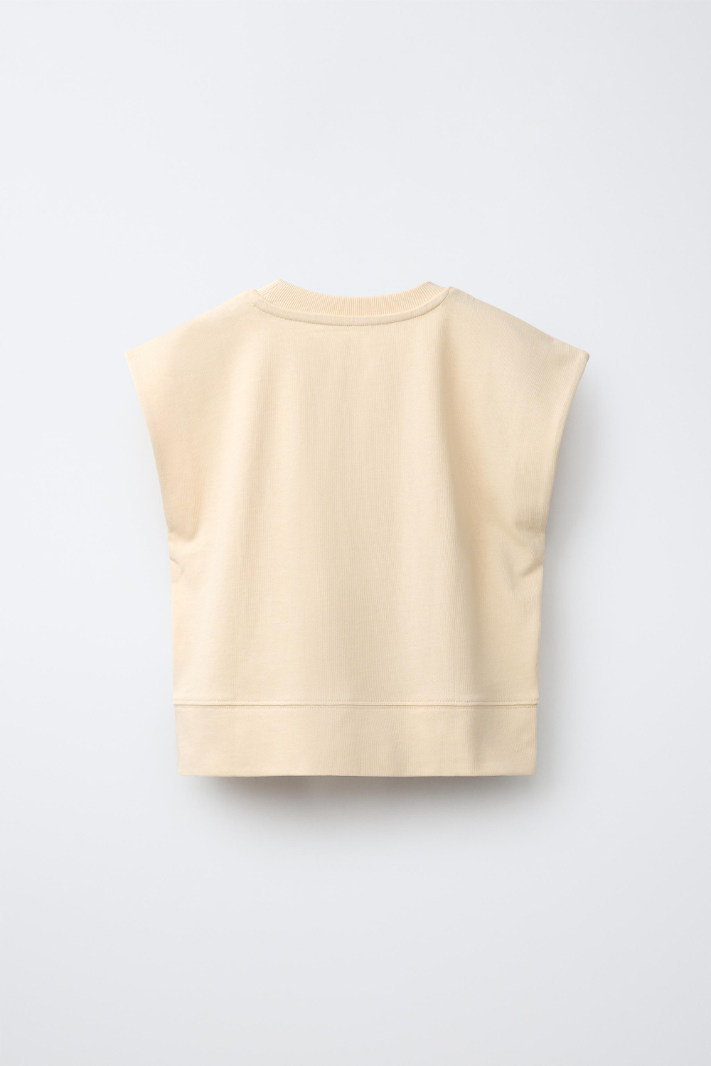 ZARA ОДНОТОННАЯ ФУТБОЛКА HEAVY WEIGHT, ЭКРЮ