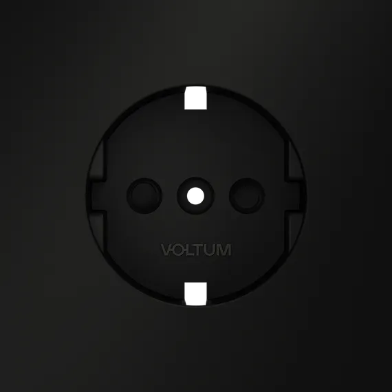 Накладка для розетки с заземлением и защитными шторками Voltum S70 Черный матовый VLS000708