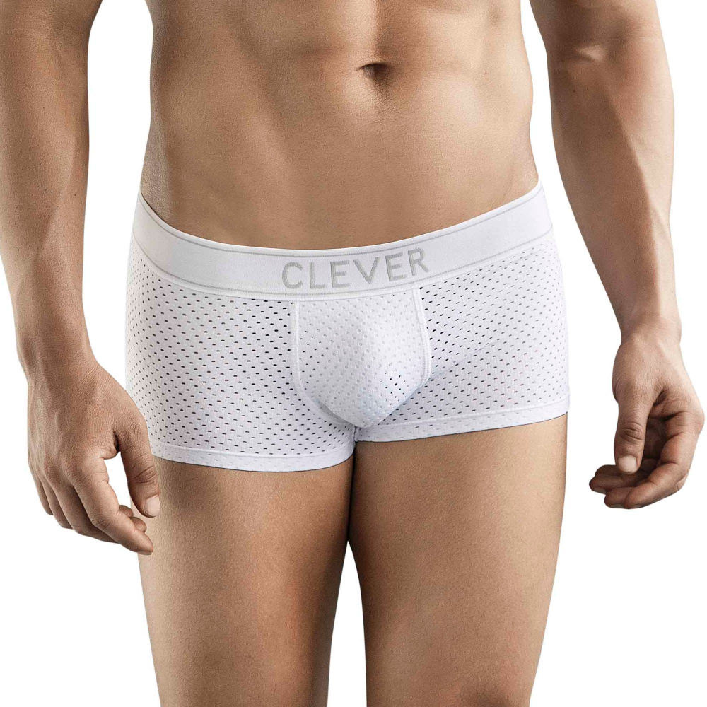 Белые перфорированные трусы-хипсы Clever Ambar Trunks