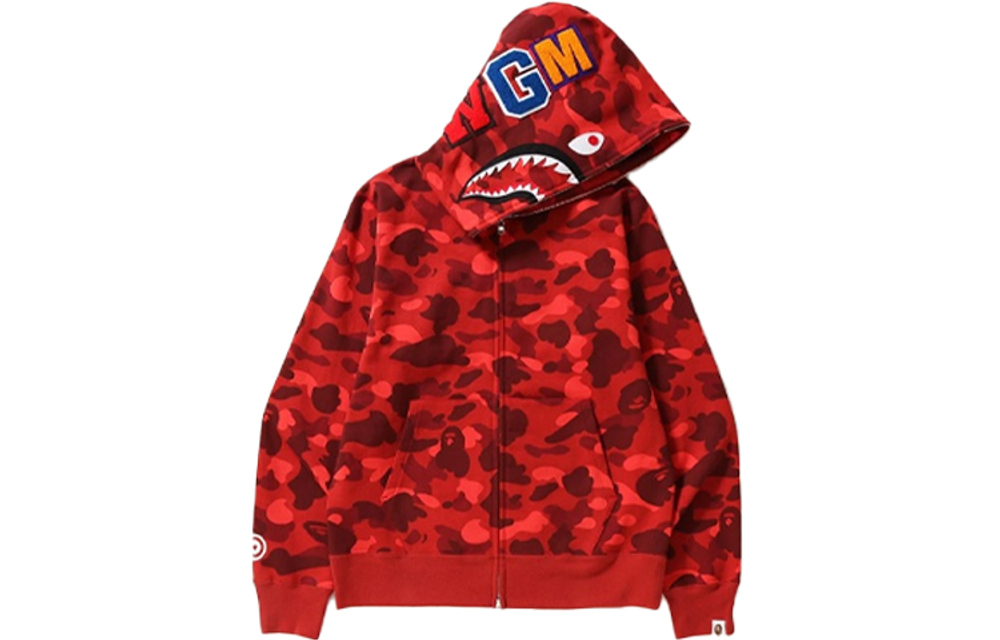 A Bathing Ape Color Camo Shark Full Zip Худи красный
