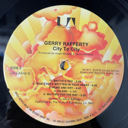 Винтажная виниловая пластинка LP Gerry Rafferty City To City (США 1978) Baker Street