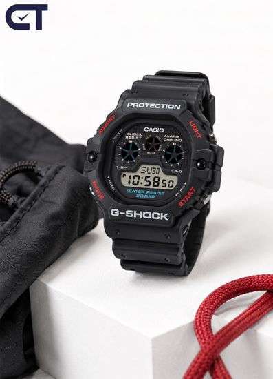 Casio DW-5900U-1DR мужские часы — классические G-SHOCK с тройным графическим дисплеем