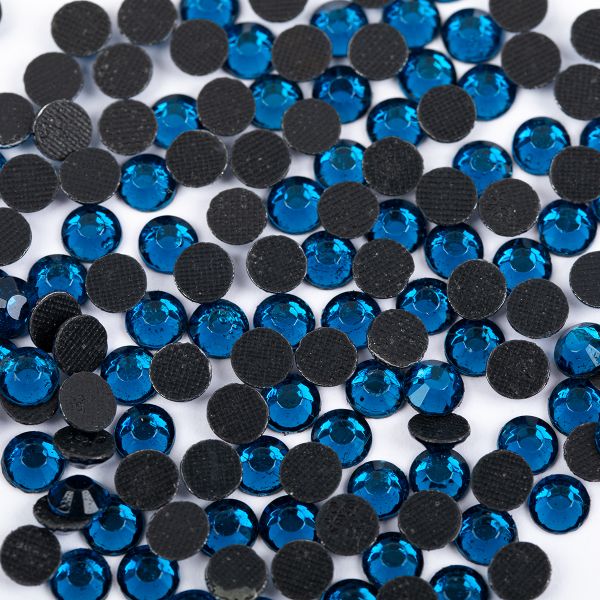 Стразы клеевые акрил 6-6.5 мм, 144 шт, 017 т.голубой (capri blue), Zlatka RS/144