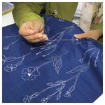 Чехол на подушку IKEA AKERNEJLIKA (АКЕРНЕЙЛИКА), Синий с вышивкой, 50x50 см