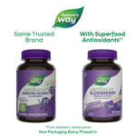 Nature's Way, Sambucus® Kids, жевательные таблетки для укрепления иммунитета с цинком и витамином C, для детей от 2 лет, бузина, 60 жевательных таблеток