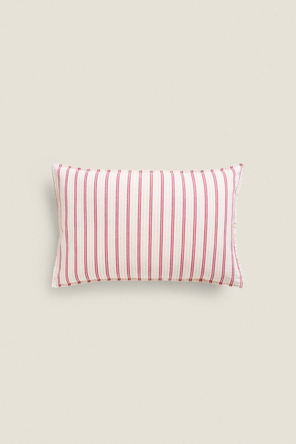 ZARA HOME ЧЕХОЛ НА ПОДУШКУ С КОНТРАСТНОЙ ПОЛОСКОЙ, КРАСНЫЙ