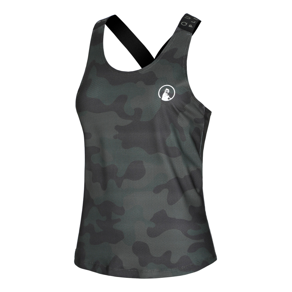 Женская теннисная майка Quiet Please AOP Camou Serve&Volley Tank Top Women - Khaki, Olive