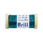 Мулине Gamma металлик M 5 мотков по 50 метров, M-139 черный/яр.бирюзовый, Gamma BRILL