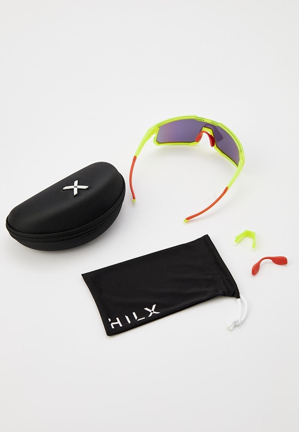 Спортивные очки HILX Big Head / Shiny Yellow Orange / Light Purple Lens
