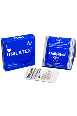 Презервативы Unilatex, natural plain, гладкие, классические, 19 см, 5,4 см, 3 шт.