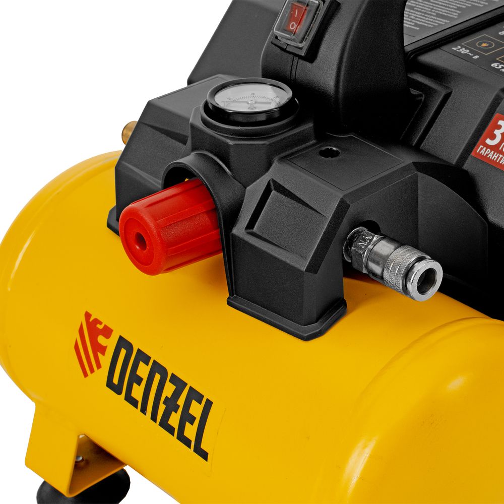 Компрессор  DLS750/6 безмасляный малошумный 750 Вт, 140 л/мин,ресивер 6 л Denzel
