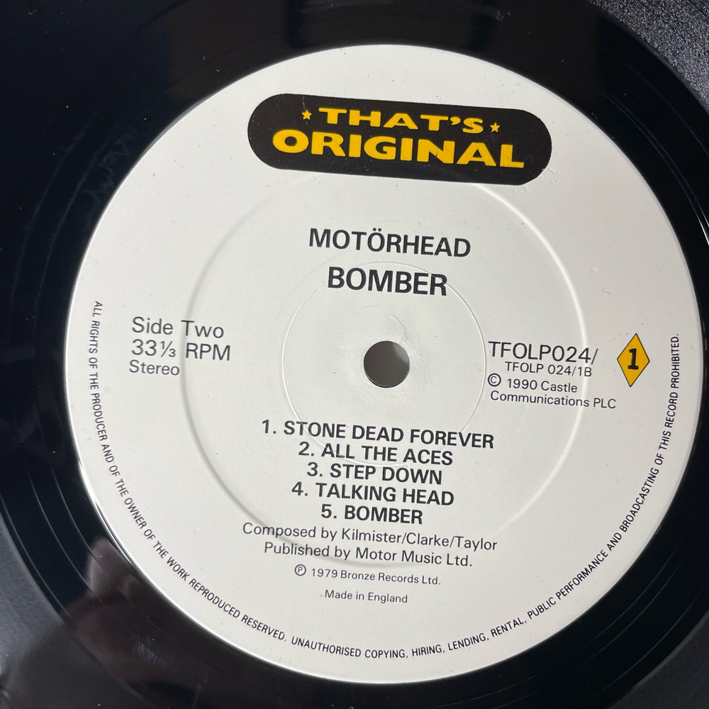 Винтажная виниловая пластинка LP Motorhead, Bomber / Ace Of Spades (Англия 1990)