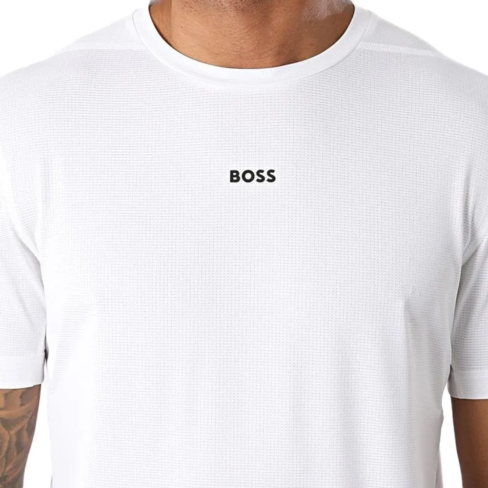 Мужская теннисная футболка BOSS Slim Fit Active - white