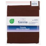 Льняная ткань 175±5 г/м², 150х140 см, №122 шоколадный, Gamma 3070N