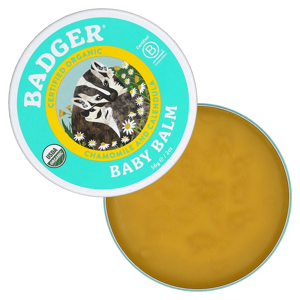 Badger, Органический детский бальзам, ромашка и календула, 56 г (2 унции)