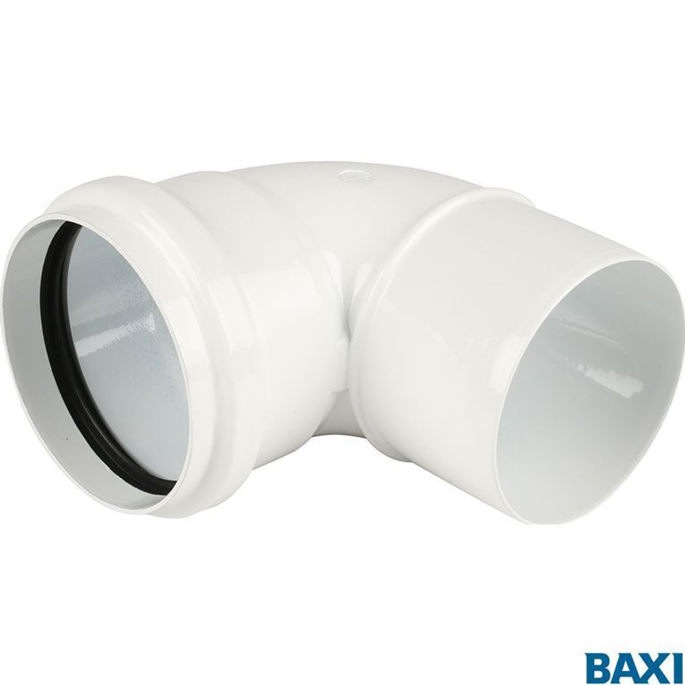 Отвод 90° алюминиевый эмалированный, Ду 80, Baxi