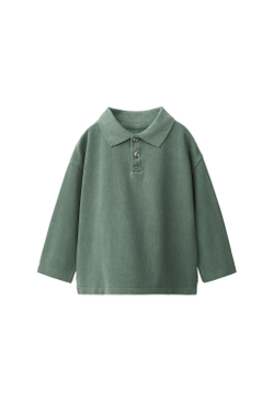 ZARA ОДНОТОННОЕ ПОЛО ПИКЕ, МЯГКИЙ ЗЕЛЕНЫЙ