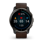Часы Garmin VENU 2 PLUS серый с серым безелем и кожаным ремешком, 010-02496-15