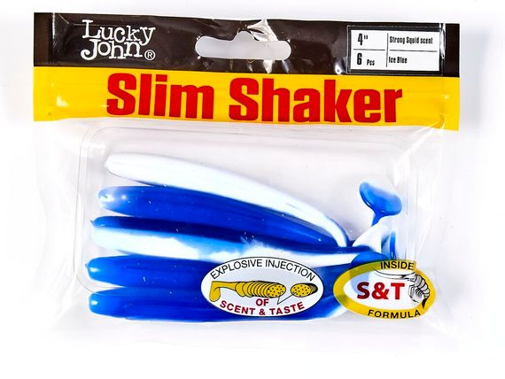 Виброхвосты съедобные LJ Pro Series SLIM SHAKER 4in (10 см), цв. T69, 6 шт.